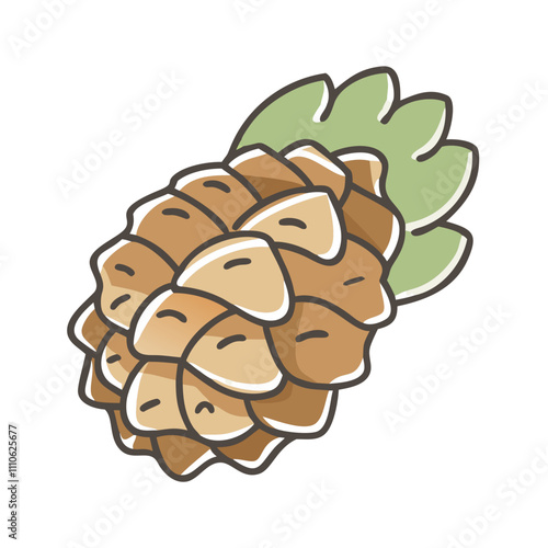pinecone Illustration, christmas vector illustration - flat illustration of apinecone, symbolizing holiday celebrations. christmas illustration.