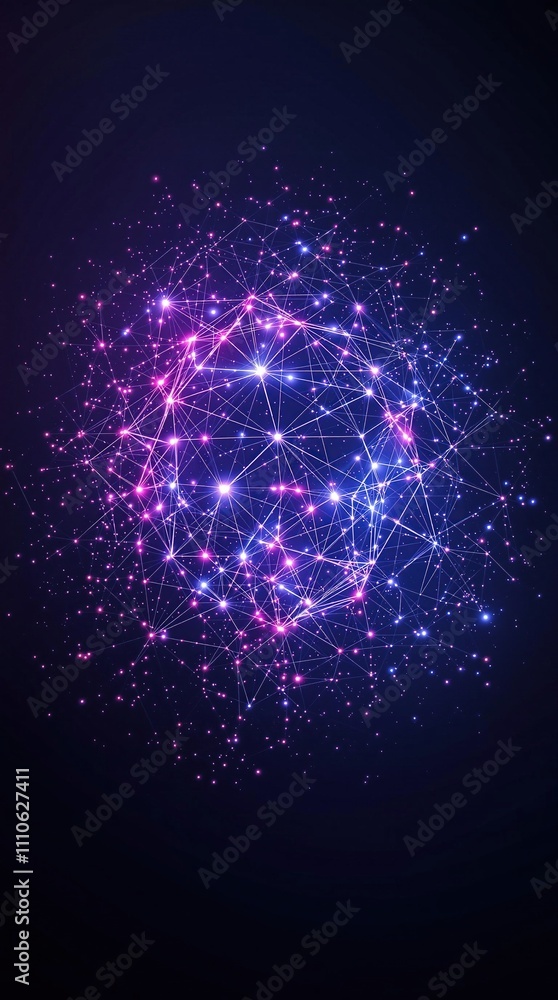 Network of interconnected nodes forming a polygon shape, node, circuitry, technology Network of interconnected nodes forming a polygon shape, node, circuitry, technology