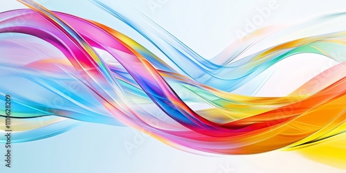 Vibrant Rainbow Abstract Waves Colorful Swirling Background Design