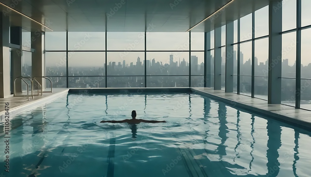 Obraz premium person in pool