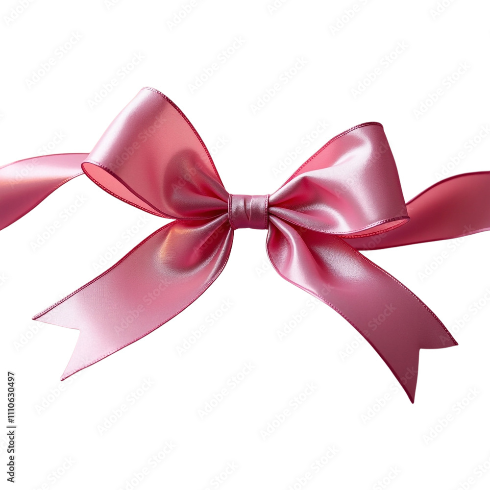 Pink bow isolated on white background, PNG file Pink bow isolated on white background, PNG file