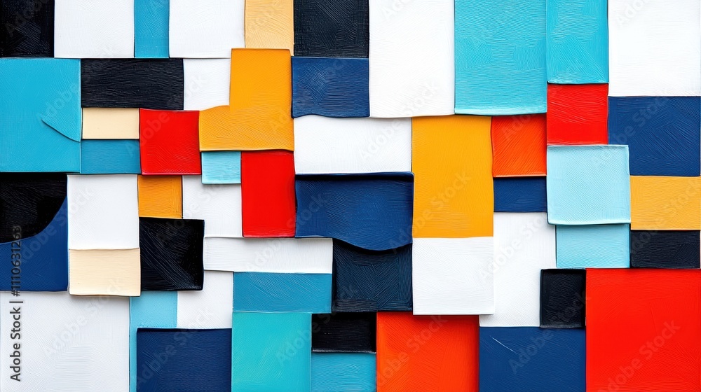Fototapeta premium Colorful abstract paper shapes arranged in a modern artistic composition, perfect for design projects.