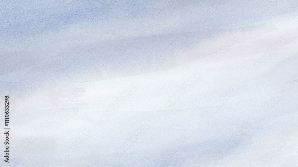 Obraz premium Grayish Blue Sky Watercolor Background 16:9 Hand Painted for Text and Copy Space