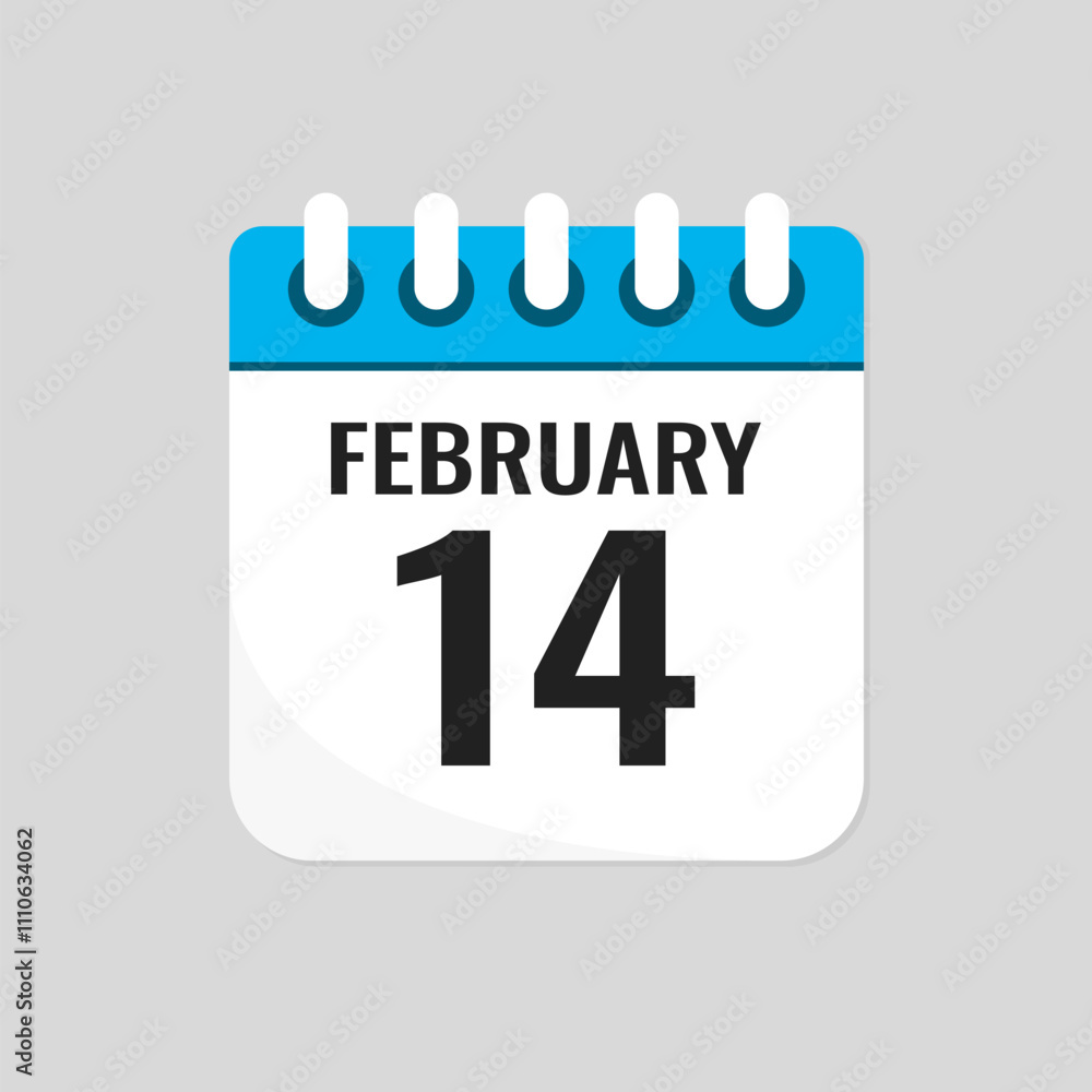 Icon page calendar day - 14 February Icon page calendar day - 14 February