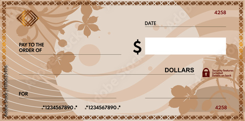 blank check with free space for writing. blank check - vector illustration	