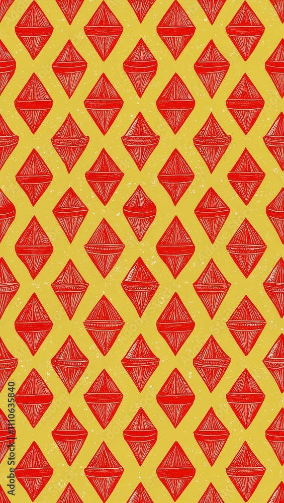 Red Parallelogram pattern hand drawn design on Silver background illustration Red Parallelogram pattern hand drawn design on Silver background illustration