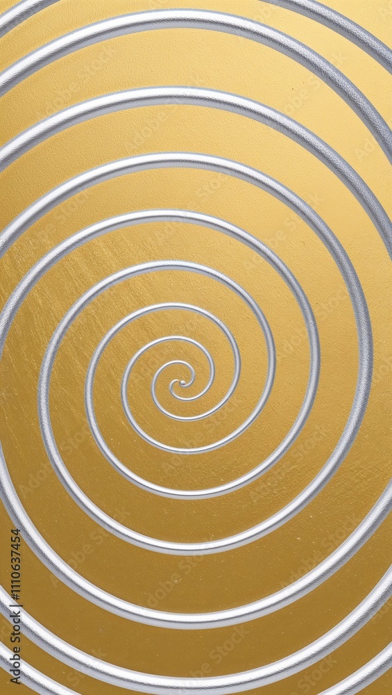Silver Spiral pattern hand drawn design on Gold background illustration Silver Spiral pattern hand drawn design on Gold background illustration