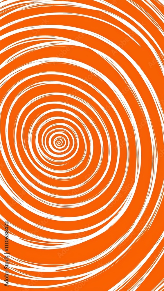 White Spiral pattern hand drawn design on Orange background illustration White Spiral pattern hand drawn design on Orange background illustration