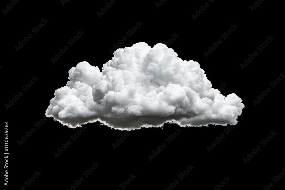 A single outlined cloud drawn in white on a solid black background for a striking contrast A single outlined cloud drawn in white on a solid black background for a striking contrast