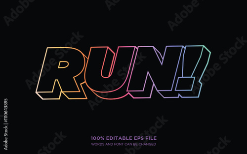 Running Faster editable text style effect	
