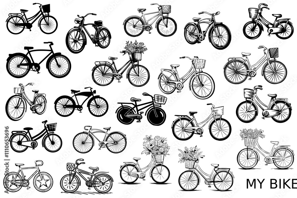 Bicycle icon vector illustration, bike bycicle isolated on white background, flat style mountain sport moving, offroad cycle sport clipart graphic
Bicycle icon vector illustration, bike bycicle isolated on white background, flat style mountain sport moving, offroad cycle sport clipart graphic