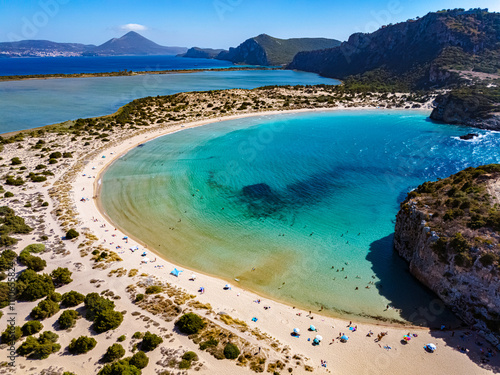Fototapeta Naklejka Na Ścianę i Meble -  View of Voidokilia Beach, in Messinia, Greece