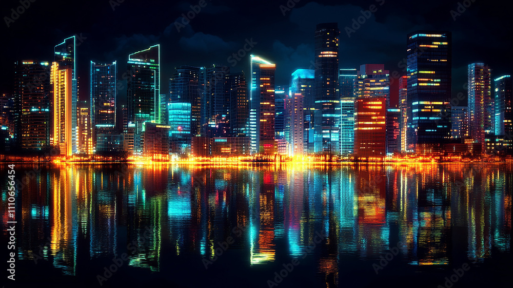 modern building with various colorful lights, abstract ultra modern light effect of cityscape featuring sleek modern architecture illuminated by vibrant neon lights. modern building with various colorful lights, abstract ultra modern light effect of cityscape featuring sleek modern architecture illuminated by vibrant neon lights.