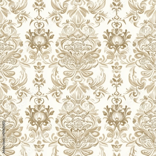 Wallpaper Mural Ornate Damask Pattern Design seamless, pattern, background, texture Torontodigital.ca