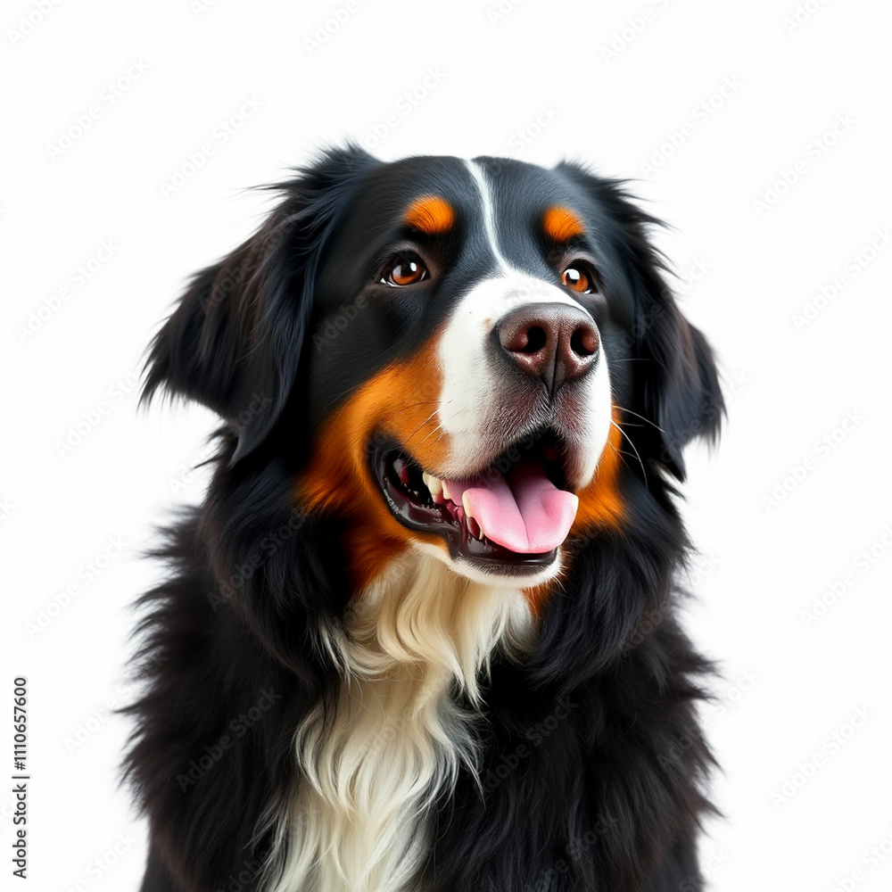 Bernese mountain dog against white background Bernese mountain dog against white background