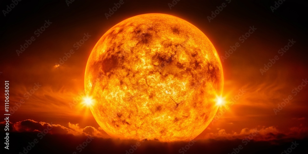 Captivating View of the Orange Afternoon Sun Glowing with Sunspots through a Homemade Solar Filter Against a Striking Black Background Captivating View of the Orange Afternoon Sun Glowing with Sunspots through a Homemade Solar Filter Against a Striking Black Background