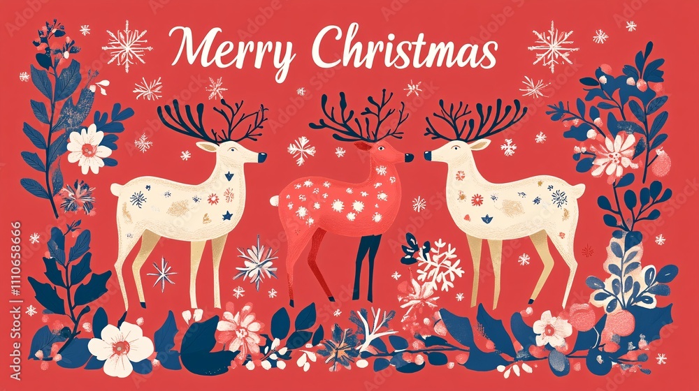 Naklejka premium Christmas card with text 