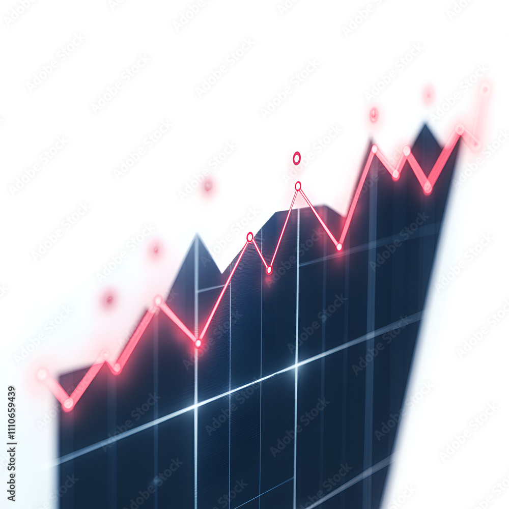 Obraz premium Market growth data analysis global finance sector infographic digital environment analytical view business insights