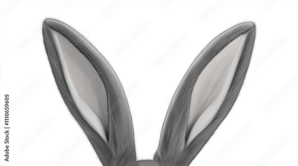 Close-up of rabbit ears on a white background Close-up of rabbit ears on a white background
