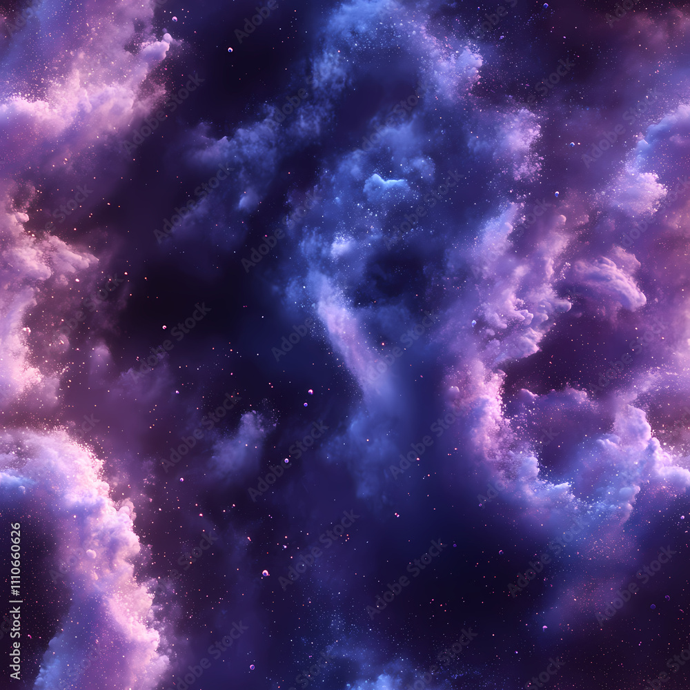 Fototapeta premium There is a gradient of blue and purple in the background, swirling white powder that has a blue glow.