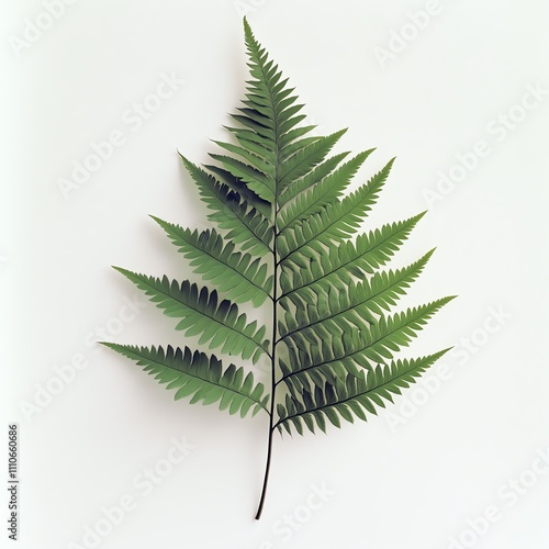 A vibrant green fern leaf showcasing intricate details and natural beauty. photo