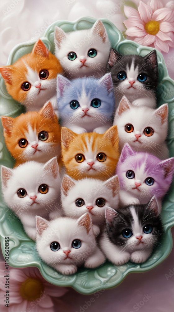 Fototapeta premium two cats in a row
