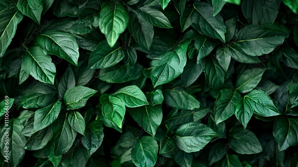 Lush Green Foliage Dark Emerald Leaves Background Nature Texture Lush Green Foliage Dark Emerald Leaves Background Nature Texture