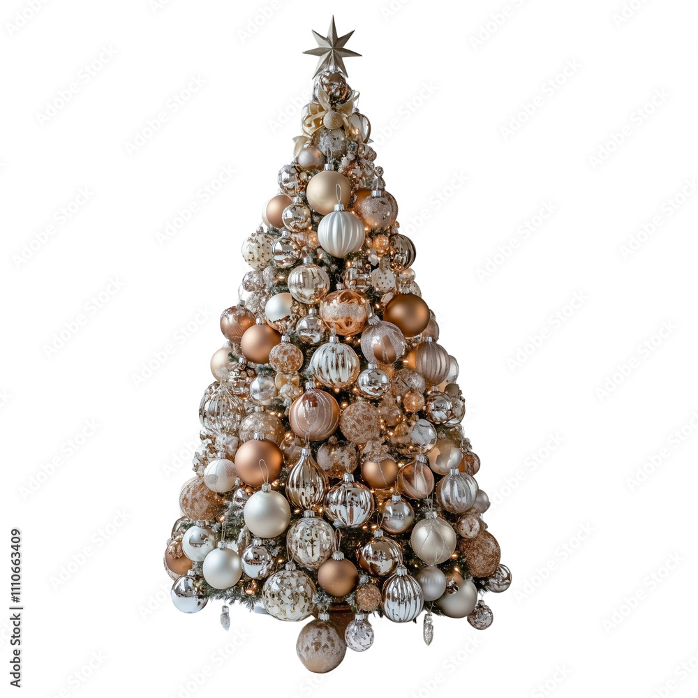 Christmas Tree with Extravagant Gold and White Decorations - Luxurious Holiday Tree Photograph Christmas Tree with Extravagant Gold and White Decorations - Luxurious Holiday Tree Photograph