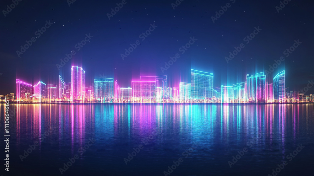modern building with various colorful lights, abstract ultra modern light effect of cityscape featuring sleek modern architecture illuminated by vibrant neon lights. modern building with various colorful lights, abstract ultra modern light effect of cityscape featuring sleek modern architecture illuminated by vibrant neon lights.