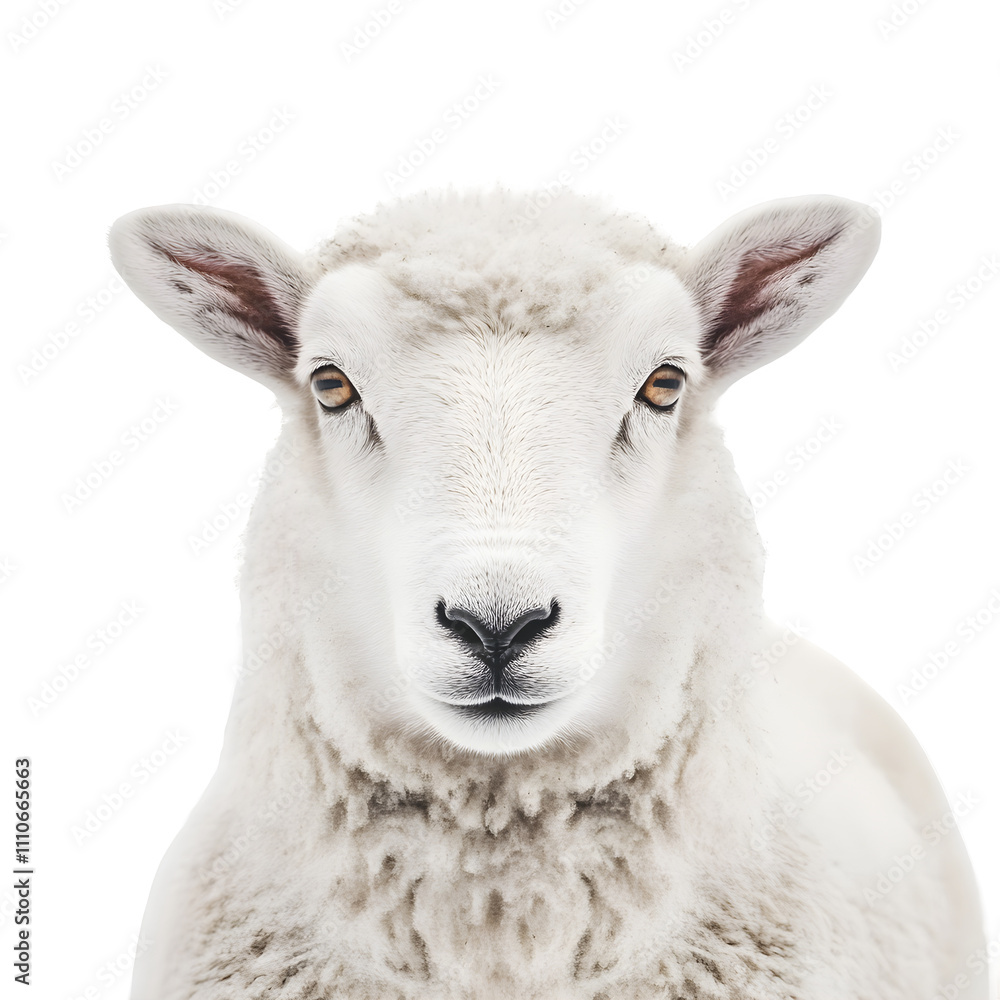 Fototapeta premium Intense close-up photo of a sheep, ideal for nature, farm, and animal-themed designs