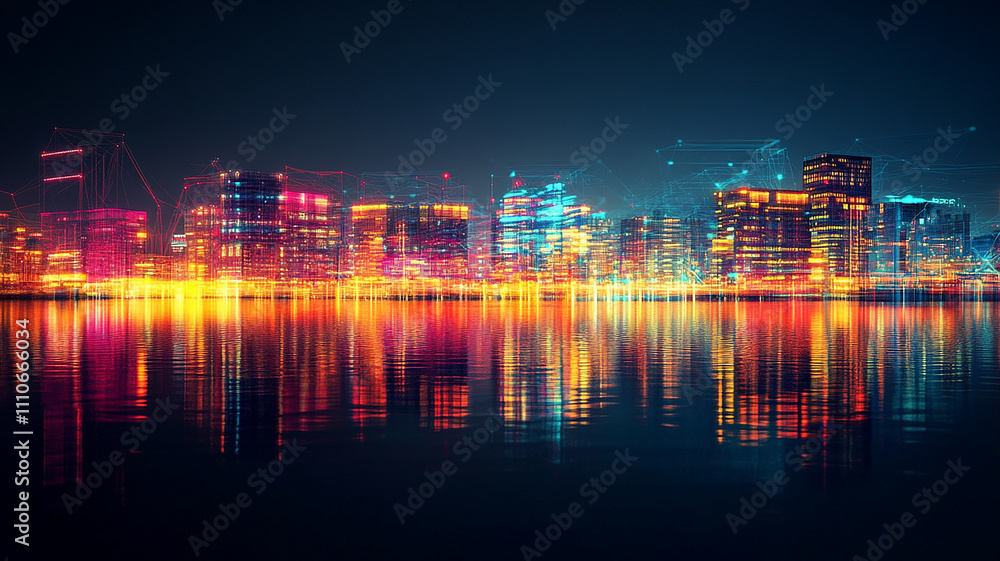 modern stylist digital light building with shiny neon light effect, abstract ultra modern light effect of cityscape featuring sleek modern architecture illuminated by vibrant neon lights. modern stylist digital light building with shiny neon light effect, abstract ultra modern light effect of cityscape featuring sleek modern architecture illuminated by vibrant neon lights.