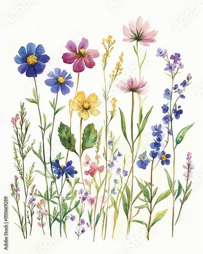 Beautiful hand-painted wildflower illustration.