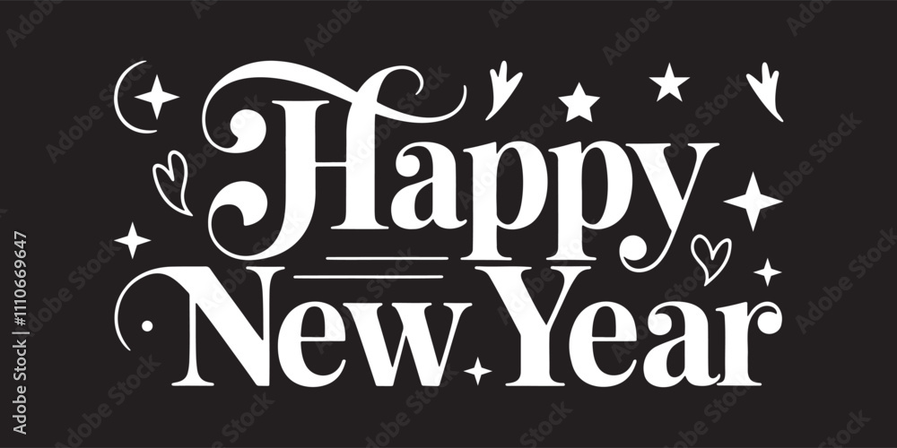 Fototapeta premium Happy New Year Typography Design