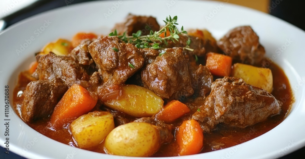 Hungarian Goulash with Beef, Potatoes, and Carrots. AI generated illustration. Hungarian Goulash with Beef, Potatoes, and Carrots. AI generated illustration.