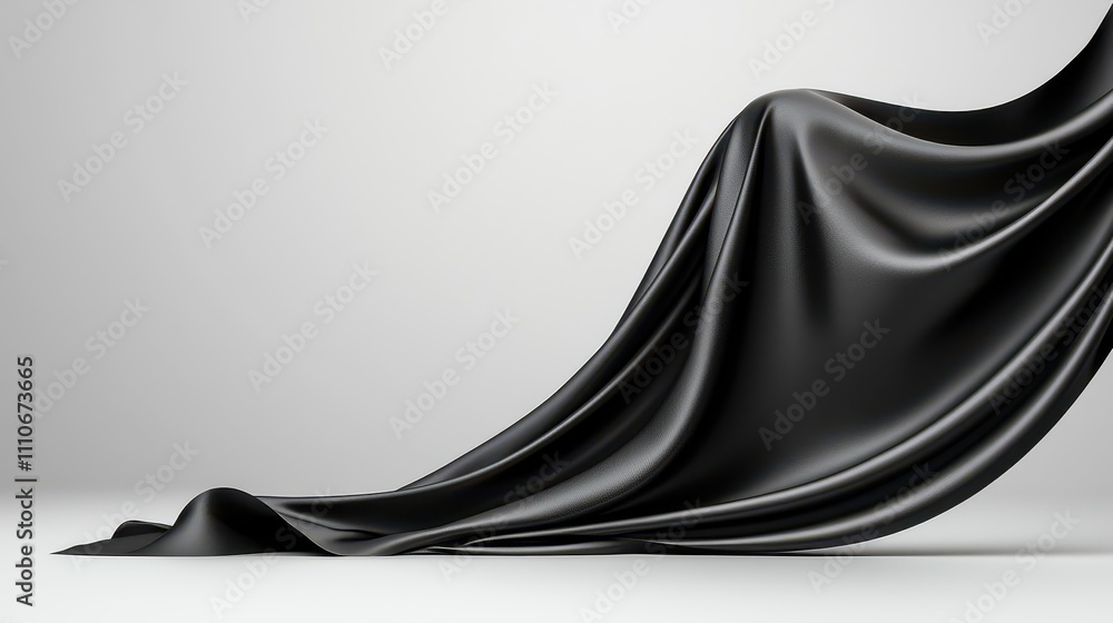 Elegant Black Fabric Draped Across a Neutral Background Elegant Black Fabric Draped Across a Neutral Background