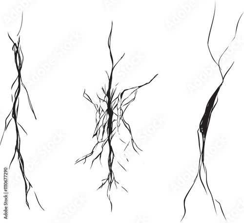 縦のひび割れ・ダメージの装飾イラスト素材