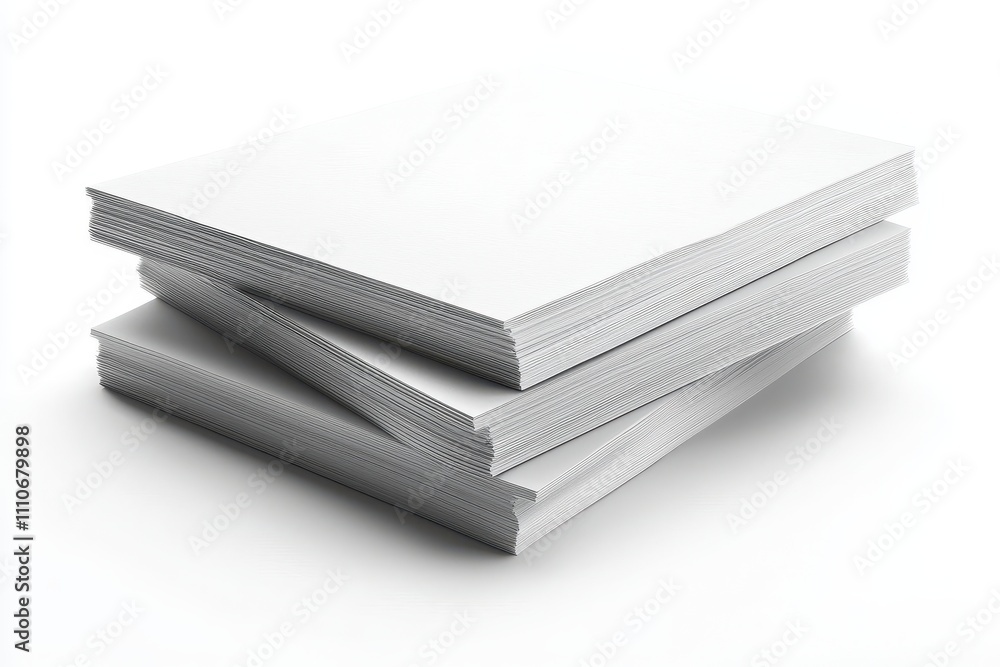 Stack of Blank Papers on White Background Stack of Blank Papers on White Background