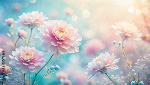 Delicate Floral Background in Soft Pastel Tones with a Dreamy Focus for Postcard-Style Photography, Perfect for Spring and Summer Designs and Aesthetic Projects