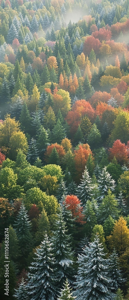 A scenic landscape of a forest with changing seasons, trees, seasonal change A scenic landscape of a forest with changing seasons, trees, seasonal change