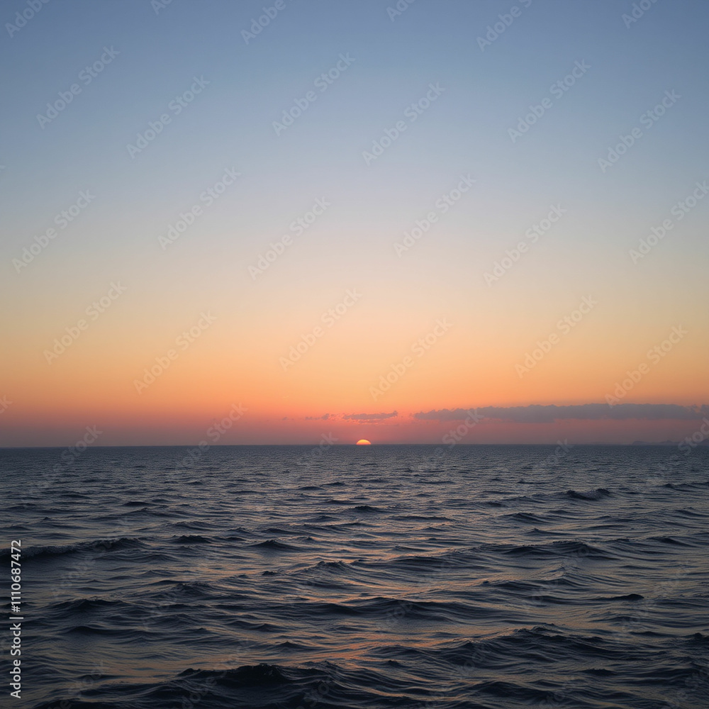 Naklejka premium Scenic view of sea against sky during sunset