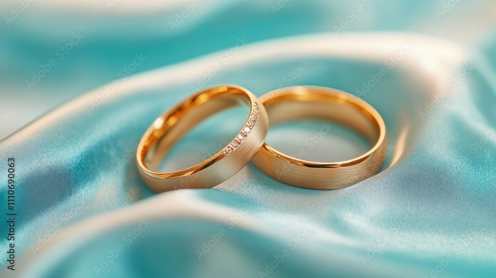 Intertwined Wedding Rings Resting on a Satin Pillow Capturing Love and Commitment Intertwined Wedding Rings Resting on a Satin Pillow Capturing Love and Commitment