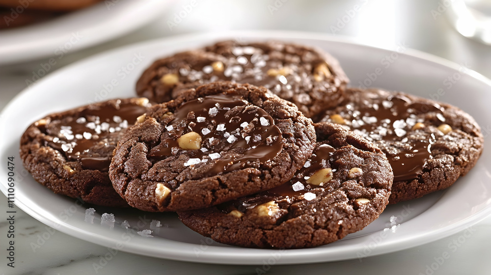 Brown Butter Miso Chocolate Chip Cookies with Sea Salt and Toffee Bits, Modern Bakery Photography Brown Butter Miso Chocolate Chip Cookies with Sea Salt and Toffee Bits, Modern Bakery Photography