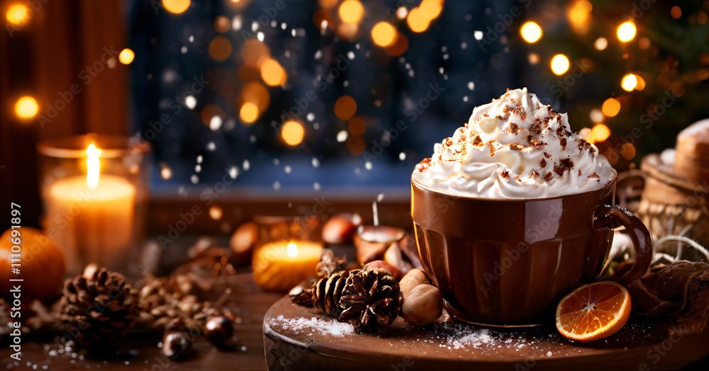 christmas chocolate cake with coffee,Cup of Coffee with Christmas Cookies - A Cozy Scene Featuring Hot Coffee and Festive Christmas Cookies, Perfect for Holiday Comfort and Winter Indulgence