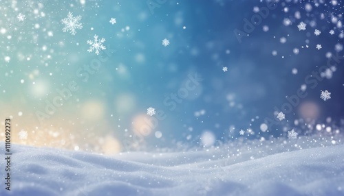 Wallpaper Mural illustration of a winter themed greeting card with snow and snowflakes to recreate Christmas atmosphere Torontodigital.ca