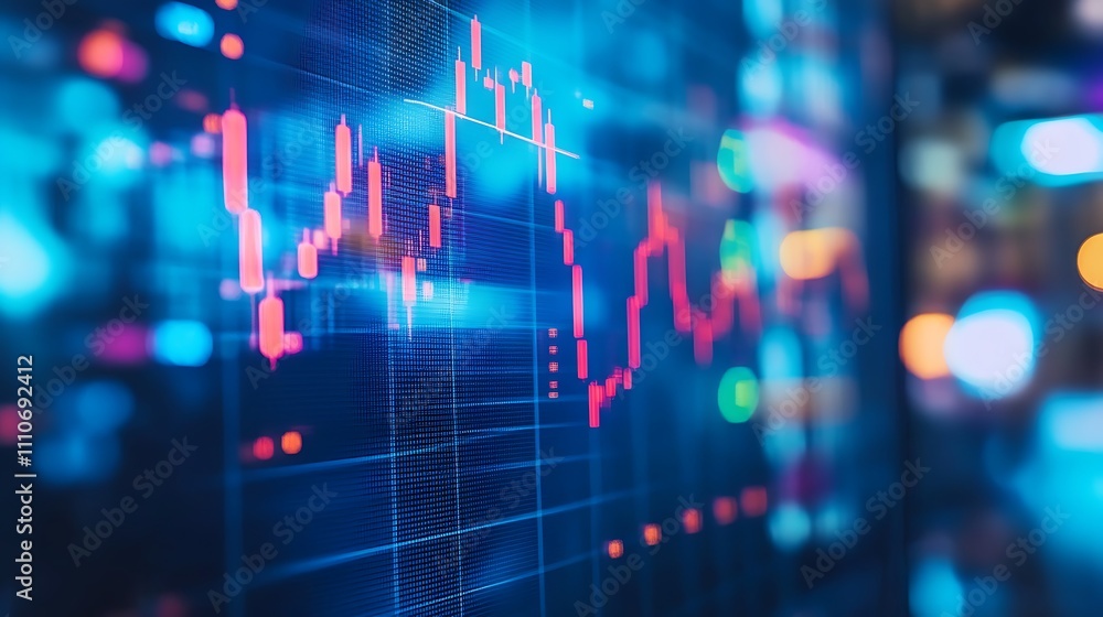 Financial graph and upward arrows in the stock market on dark blue background Financial graph and upward arrows in the stock market on dark blue background