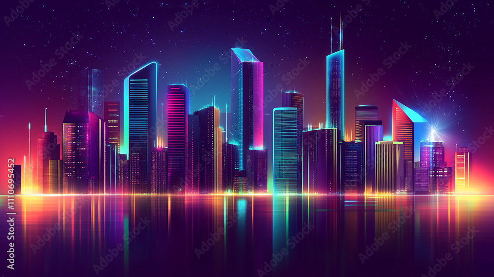 modern building with various colorful lights, abstract ultra modern light effect of cityscape featuring sleek modern architecture illuminated by vibrant neon lights. modern building with various colorful lights, abstract ultra modern light effect of cityscape featuring sleek modern architecture illuminated by vibrant neon lights.
