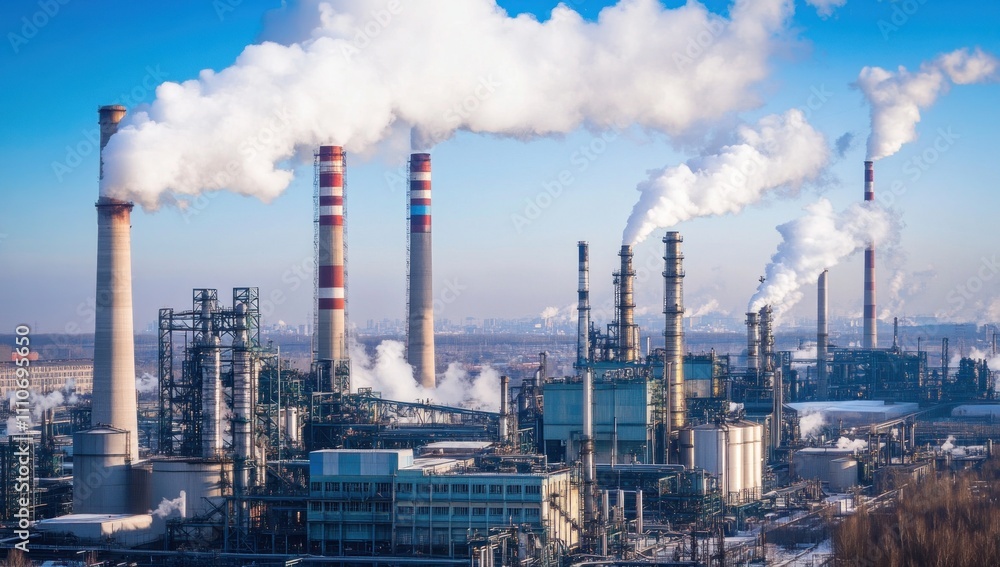 Industrial Complex with Smoke Stacks Industrial Complex with Smoke Stacks