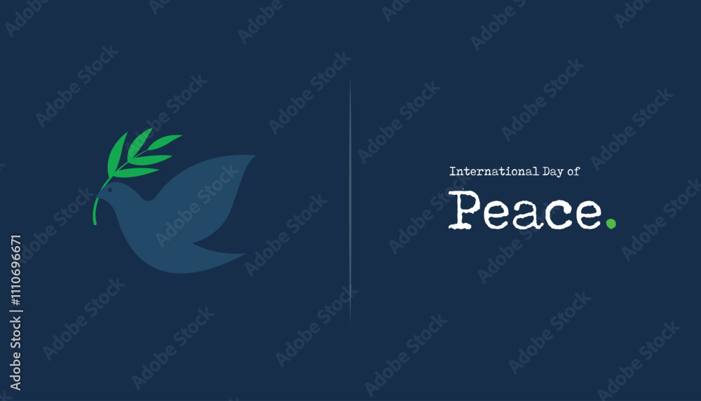 Obraz premium International Day of Peace, World Peace Day, Concept of Peace, September 21, vector, concept, creative, banner, poster, typography, social media post, celebration, flyer, illustration