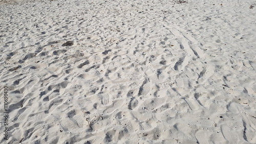 Clean Sand with Footprint at Seashore in early morning at Malang, Indonesia