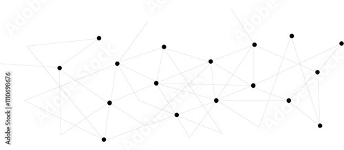 Technology abstract white digital background of connected dot with irregular stock lines. Network Connecting dot polygon background. Concept of Networking technology and futuristic style.